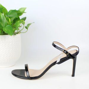 New Stuart Weitzman Kassidy Black Leather Heeled Sandal | Chic & Timeless
